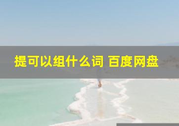 提可以组什么词 百度网盘